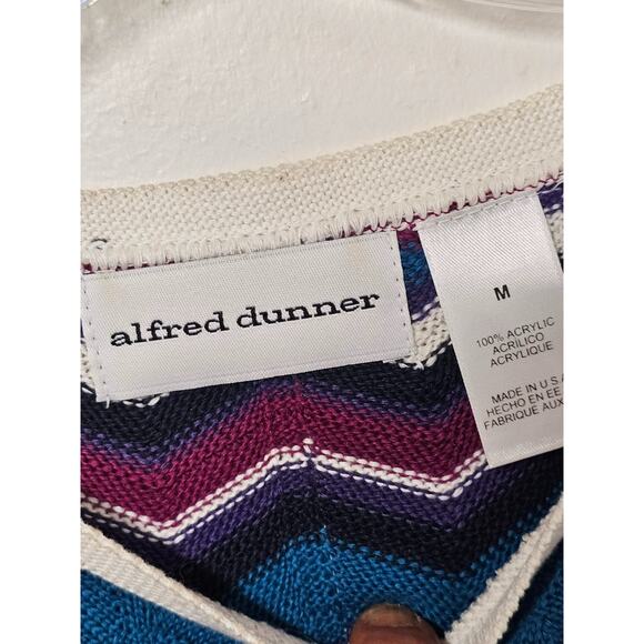 Vtg Crochet Chevron Striped Top Sz Med Womens Short Sleeve Grandmacore Scalloped - Picture 3 of 6